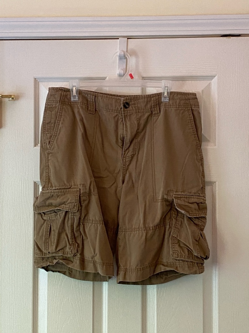 Massimo Men's Khaki Cargo Shorts with Flap Pockets